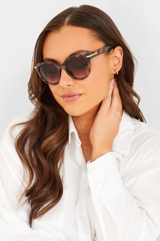 Brown Tortoiseshell Oversized Gold Detail Sunglasses