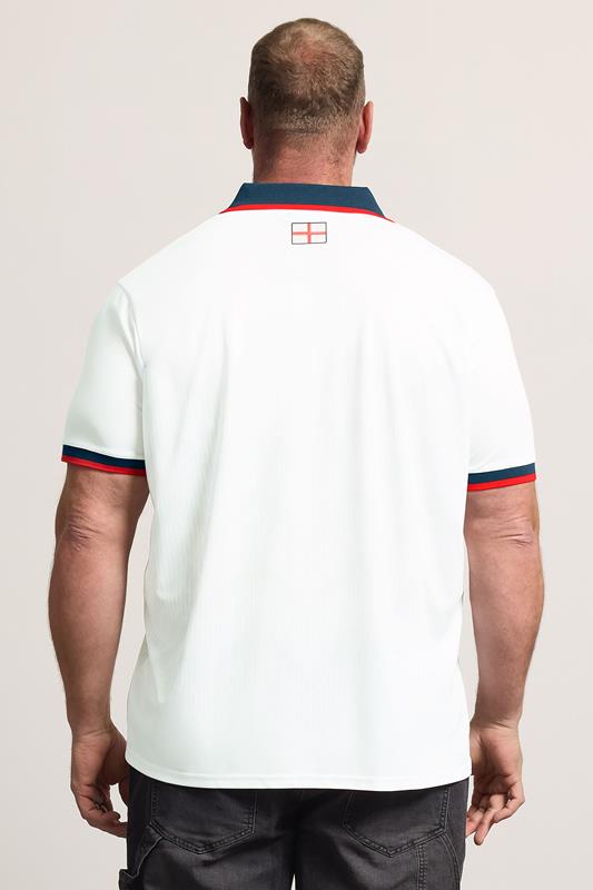 BadRhino Big & Tall White England Football Polo Shirt | BadRhino 2