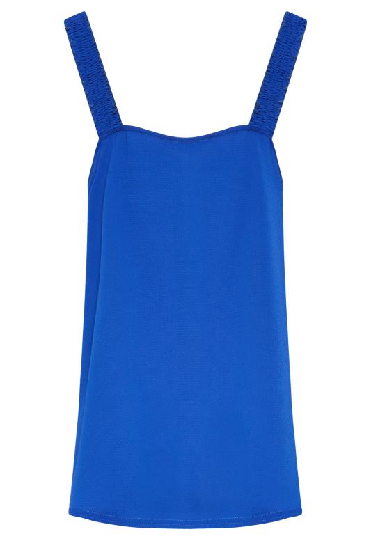 LTS Tall Women's Cobalt Blue Ruched Swing Cami Top 7