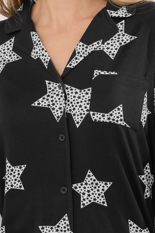 LTS Tall Black Soft Touch Star Pyjama Set | Long Tall Sally 4