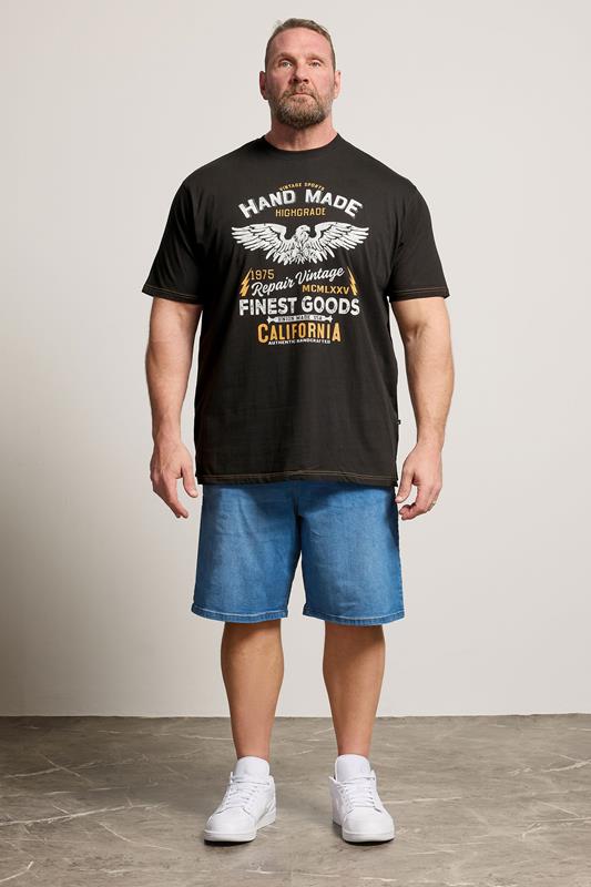 KAM Big & Tall Black California Print T-Shirt | BadRhino 1