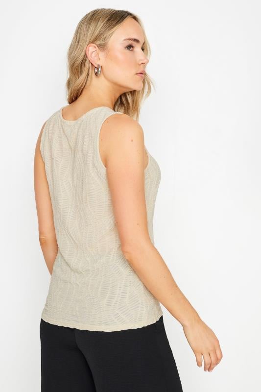 LTS Tall Ivory White Textured Vest Top | Long Tall Sally 3
