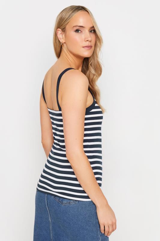 LTS Tall Women's 2 PACK White & Navy Blue Striped Cami Tops | Long Tall Sally 5