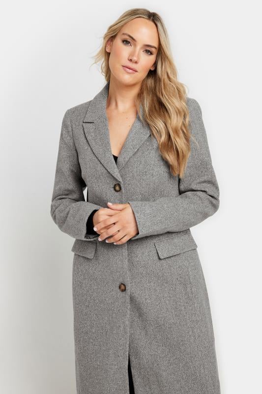 LTS Tall Women s Grey Midi Formal Coat Long Tall Sally