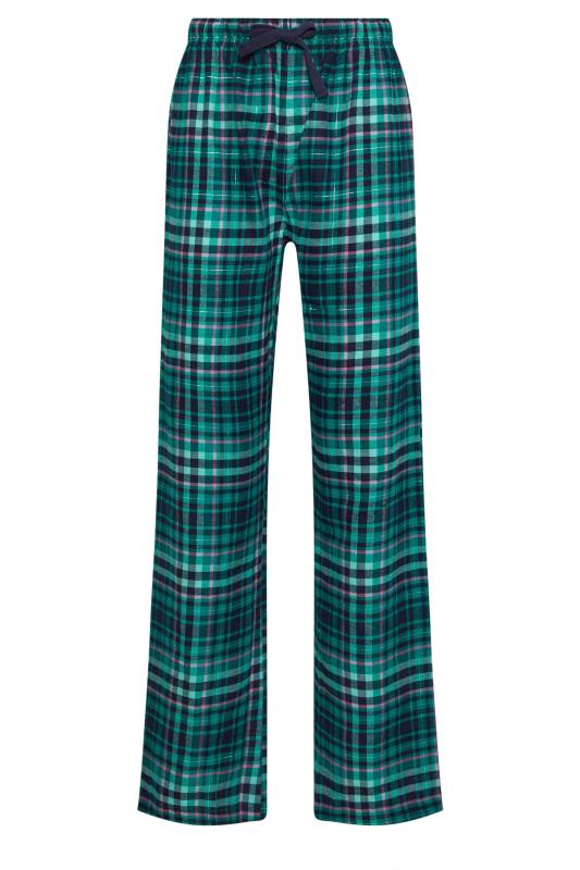 LTS Tall Turquoise Blue Woven Check Pyjama Bottoms | Long Tall Sally 6