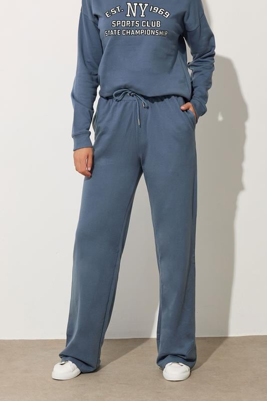 LTS Tall Denim Blue Wide Leg Joggers | Long Tall Sally 3