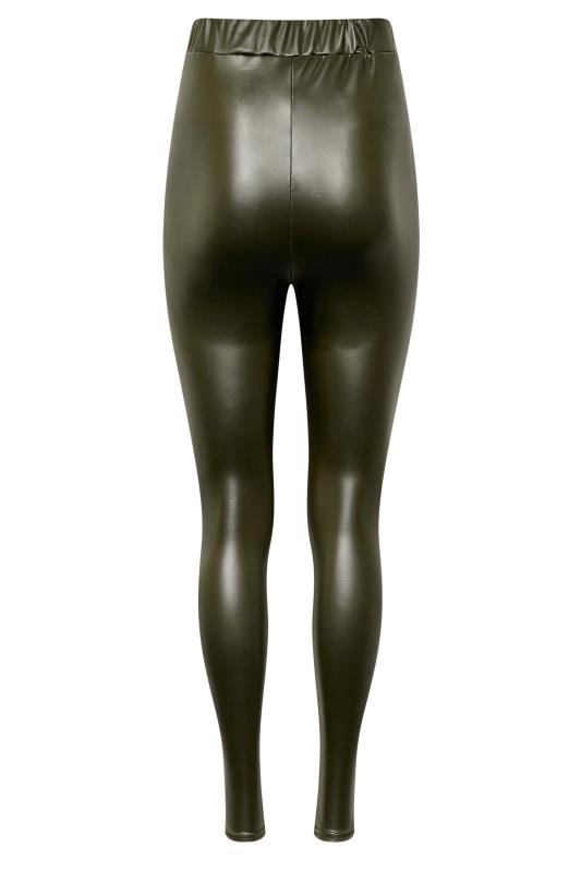 LTS Tall Women's Khaki Green Faux Leather Leggings | Long Tall Sally 6