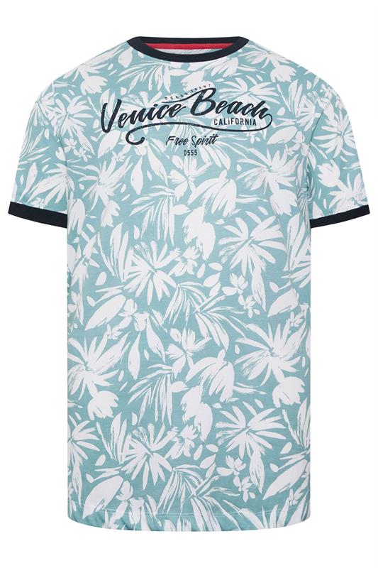 D555 Big & Tall Blue 'Venice Beach' Print T-Shirt | BadRhino 2