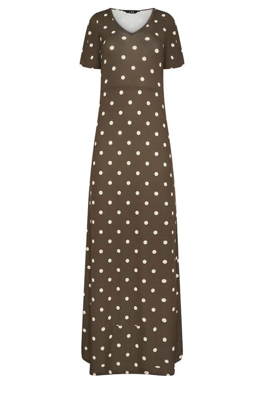 LTS Tall Brown Spot Angel Sleeve Maxi Dress | Long Tall Sally 6