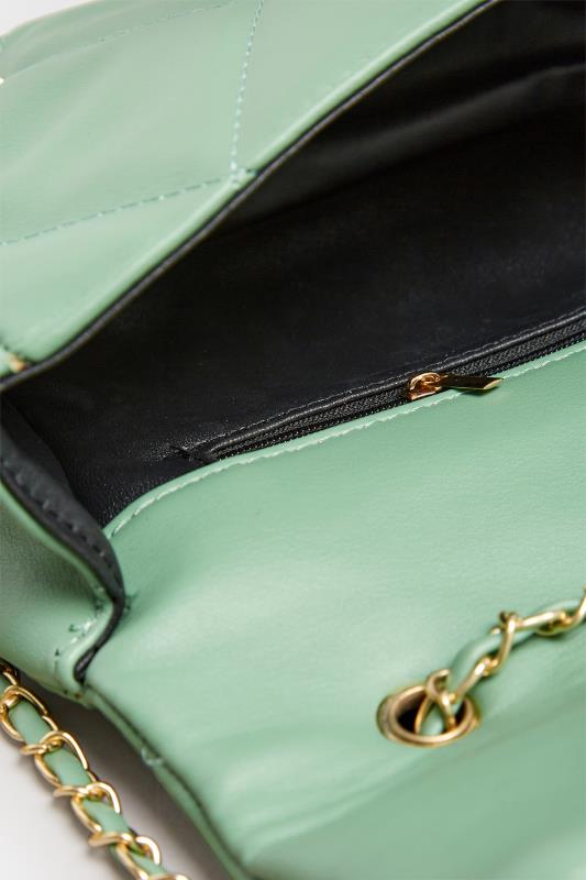 Green Studded Quilted Chain Bag | Yours Clothing 6