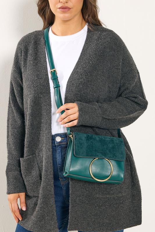 Green Ring Detail Cross Body Bag