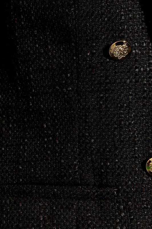 Tall Women's Black Boucle Button Detail Blazer | Long Tall Sally  5