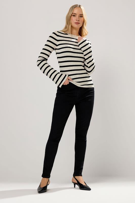 LTS Tall Natural Brown Striped Ribbed Jumper | Long Tall Sally 2