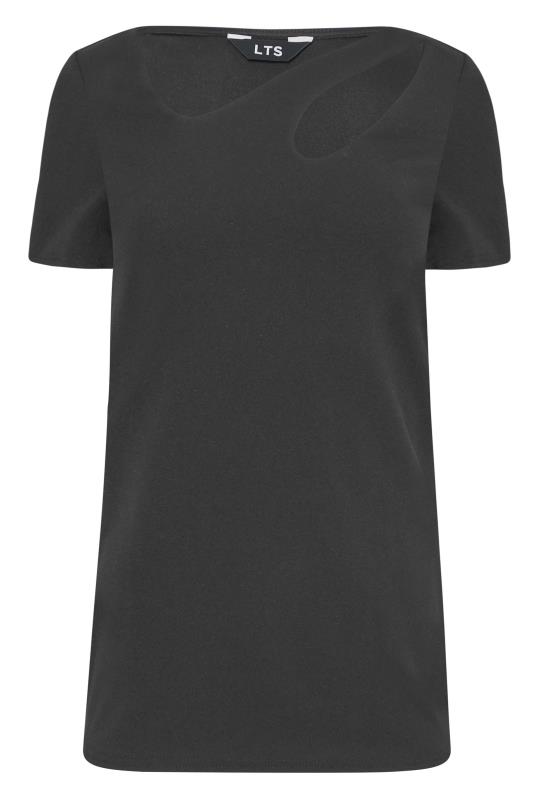 LTS Tall Women's Black Cut Out Detail T-Shirt | Long Tall Sally 6