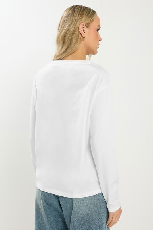 LTS Tall White 'Matcha Club' Slogan Long Sleeve T-Shirt | Long Tall Sally 3
