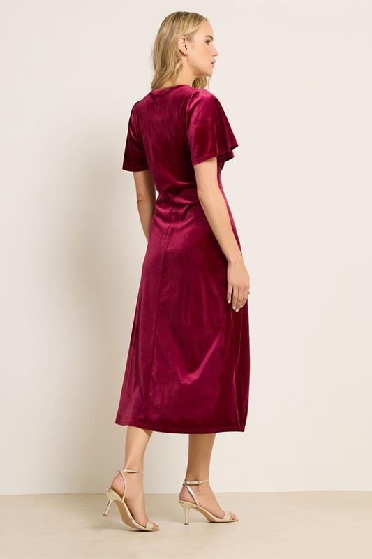 LTS Tall Red Velour Midi Tea Dress | Long Tall Sally 3