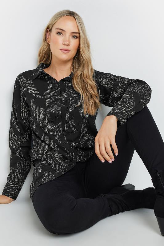 Tall  LTS Tall Black Abstract Dash Long Sleeve Shirt