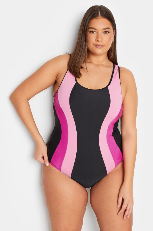 Tall  LTS Tall Pink Contrast Active Swimsuit