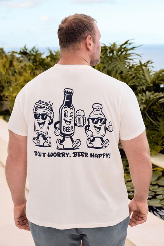 BadRhino Big & Tall Off White Beer Graphic T-Shirt