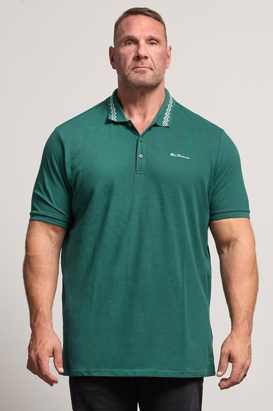 Men's  Ben Sherman Big & Tall Teal Signature Pique Polo Shirt
