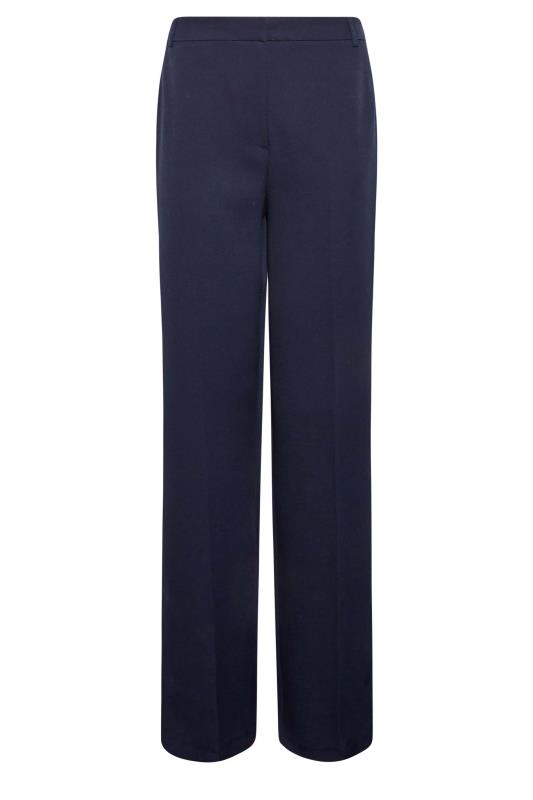 LTS Tall Women's Navy Blue Split Hem Wide Leg Trousers | Long Tall Sally 4