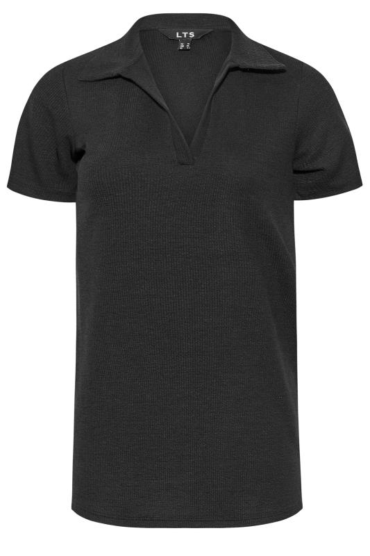 LTS Tall Women's Black Collared Short Sleeve Polo Shirt | LTS 7
