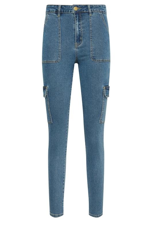 LTS Tall Blue Cargo Skinny Jeans | Long Tall Sally  5