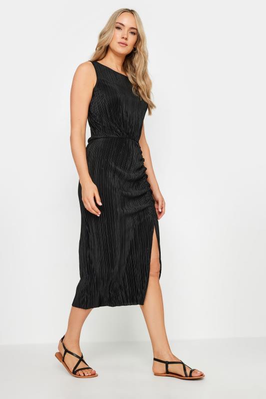 LTS Tall Black Plisse Sleeveless Midi Dress | Long Tall Sally 2