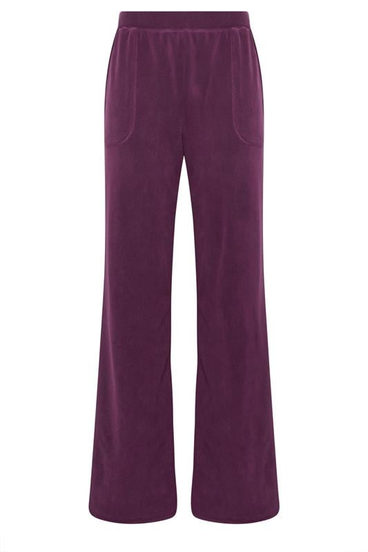 LTS Tall Women's Burgundy Red Wide Leg Fleece Trousers | Long Tall Sally 6