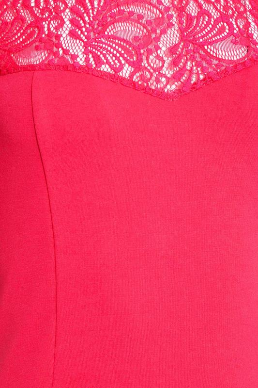 Tall Women's LTS Bright Pink Lace Midi Dress | Long Tall Sally 5