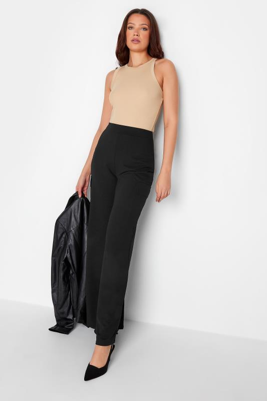 Black Wide Leg High Waisted Cargo Trousers
