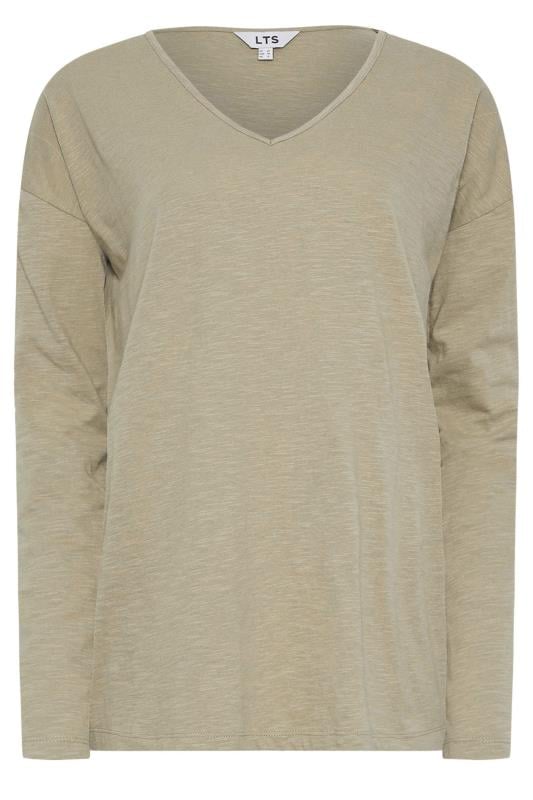 LTS Tall 2 PACK Natural Brown & Khaki Green Long Sleeve T-Shirts | Long Tall Sally 8