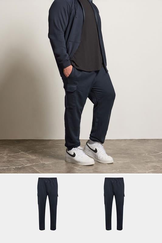 BadRhino Big & Tall 2 PACK Navy Blue Cargo Joggers