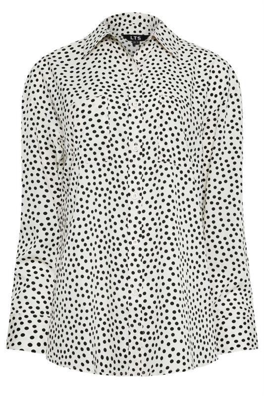 LTS Tall White Spot Print Longline Shirt | Long Tall Sally  5