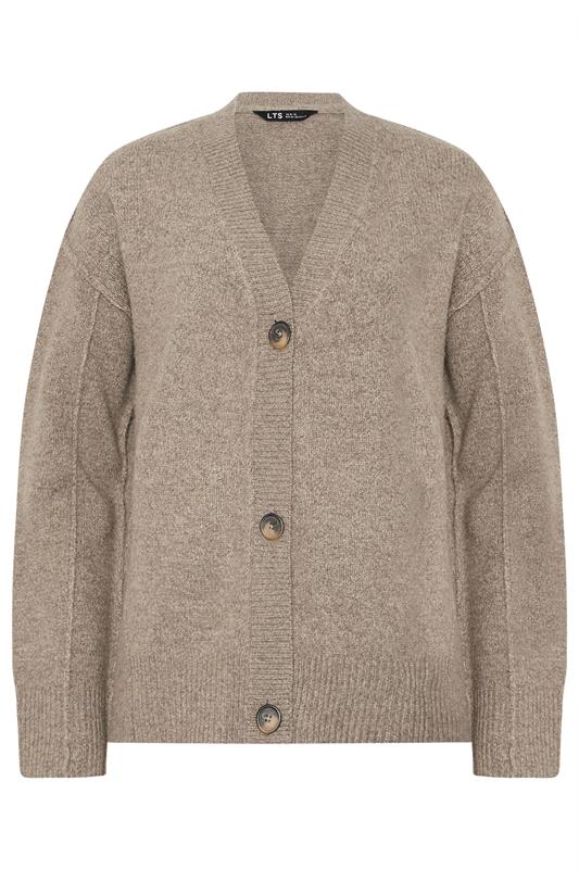 LTS Tall Brown Seam Detail Knitted Cardigan | Long Tall Sally 2