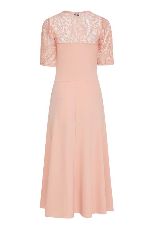 LTS Tall Women's Pink Lace Midi Dress | Long Tall Sally  7