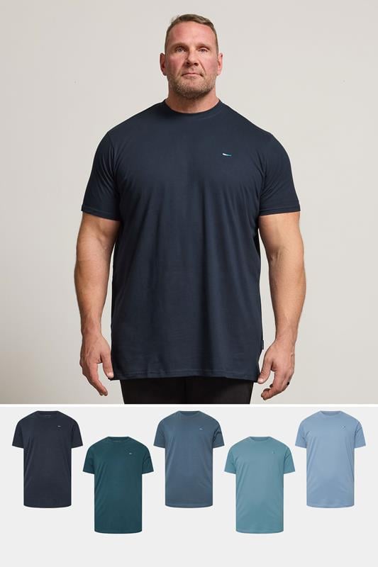 BadRhino Big & Tall Navy Blue 5 Pack Extra Long T-Shirts | BadRhino 1