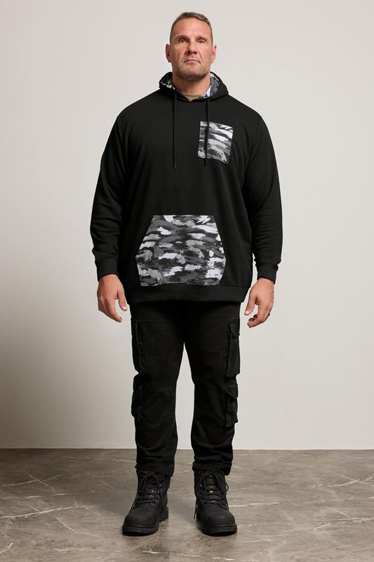 BadRhino Big & Tall Black Camo Print Utility Hoodie | BadRhino 2