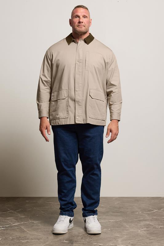 BadRhino Big & Tall Natural Brown Checked Lined Worker Jacket | BadRhino 2
