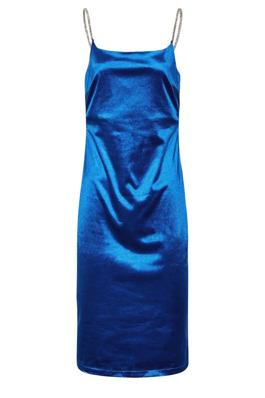 LTS Tall Cobalt Blue Diamante Strap Satin Midi Slip Dress | Long Tall Sally  6