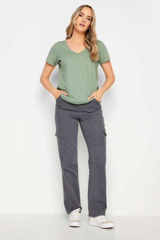 LTS Tall Womens Sage Green V-Neck T-Shirt | Long Tall Sally 2
