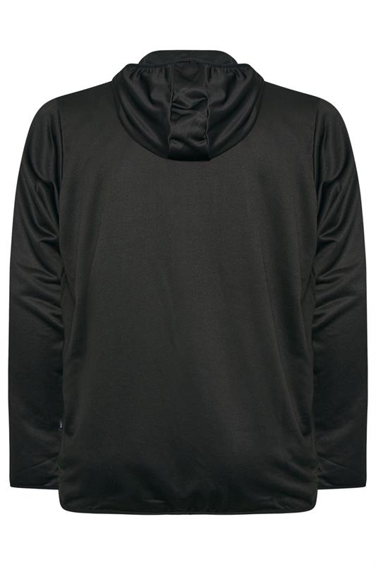 D555 Big & Tall Black Dry Wear Panel Zip Through Hoodie | BadRhino 2