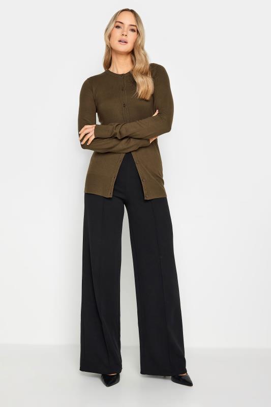 LTS Tall Chocolate Brown Button Down Knit Cardigan | Long Tall Sally  1
