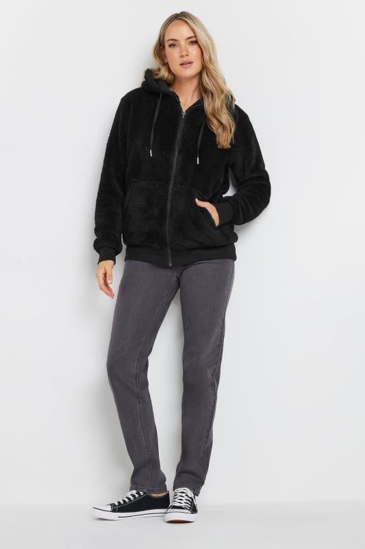 LTS Tall Black Zip Through Fleece Jacket | Long Tall Sally 2