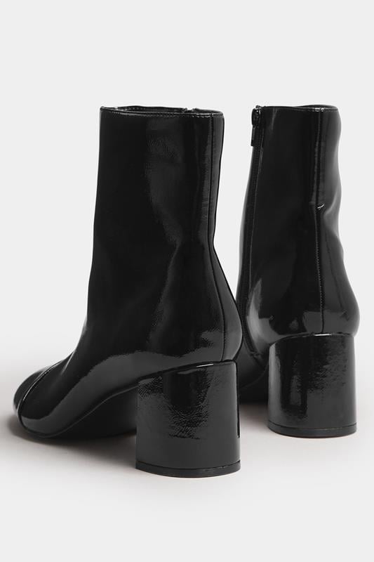 LTS Black Patent Block Heel Ankle Boot In Standard Fit | Long Tall Sally 4