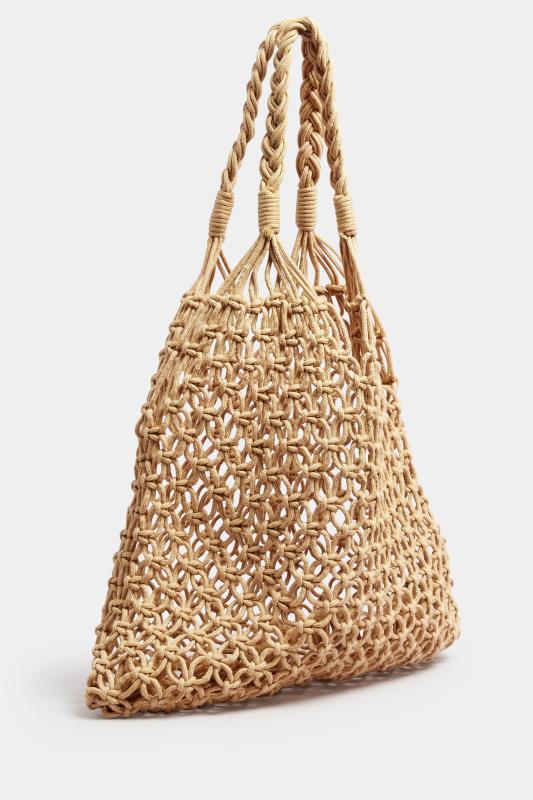 Brown Crochet Beach Bag | Yours Clothing 4