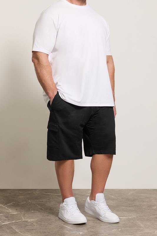 KAM Big & Tall Black Jersey Cargo Shorts | BadRhino 1