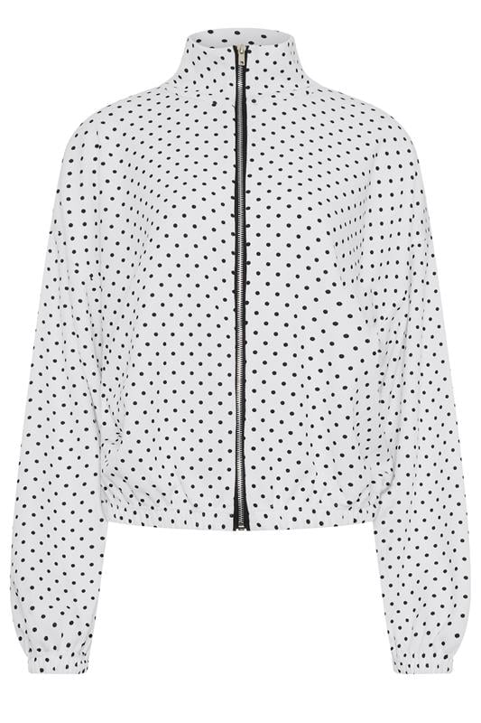  LTS Tall White Polka Dot Funnel Neck 