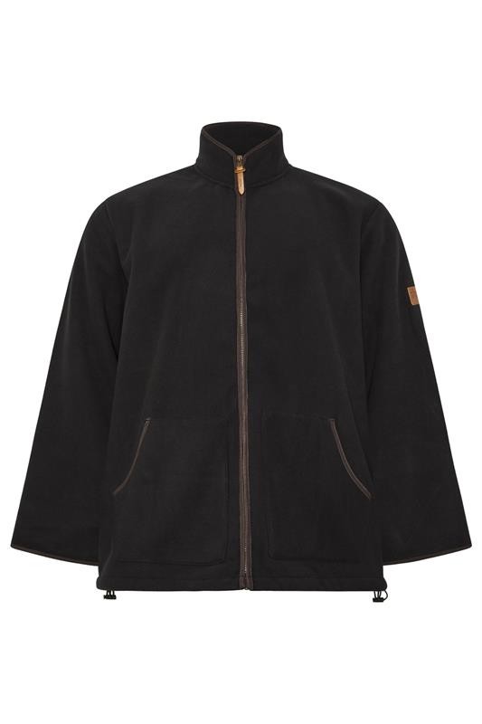 D555 Big & Tall Black Zip Through Fleece Jacket | BadRhino 3