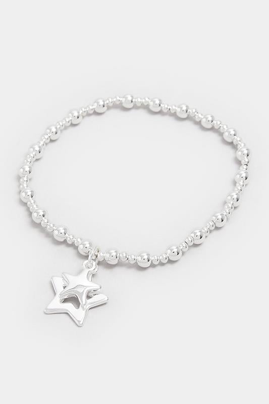 Silver Tone Star Stretch Bracelet | Yours Clothing 1